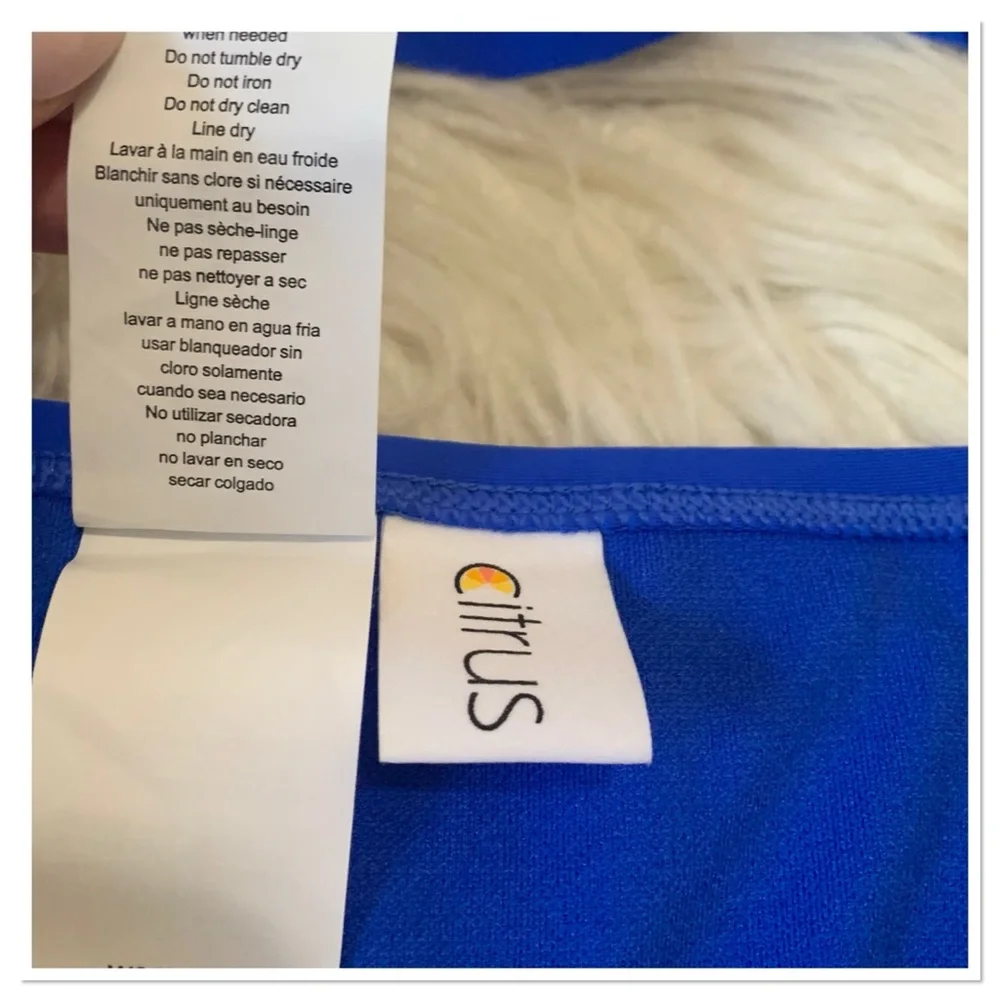 Citrus Flutter Tankini Bikini Swimsuit Blue Size M/L - Picture 12 of 14